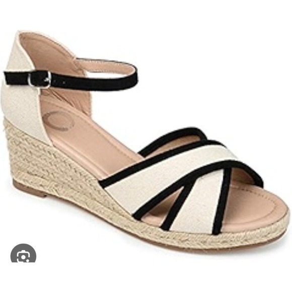 Journee Collection Espadrille Wedge Sandals Ankle Strap Criss Cross 9.5 NEW‎ - Picture 1 of 11